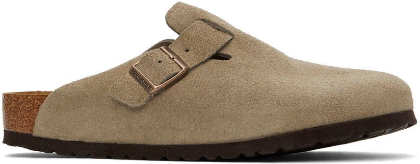 Birkenstock Taupe Boston Soft Footbed Loafers - Picture 6