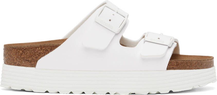 Birkenstock White Papillio Arizona Platform Sandals - Picture 3