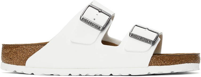 Birkenstock White Regular Birko-Flor Arizona Sandals - Picture 5