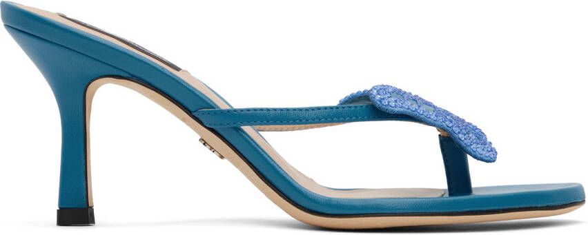 Blumarine Blue Butterfly Heeled Sandals - Picture 5