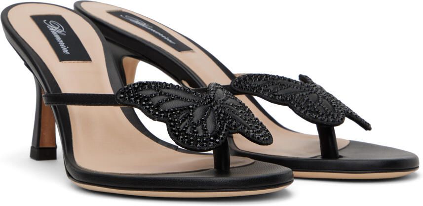 Blumarine Black Butterfly Thong Sandals - Picture 2