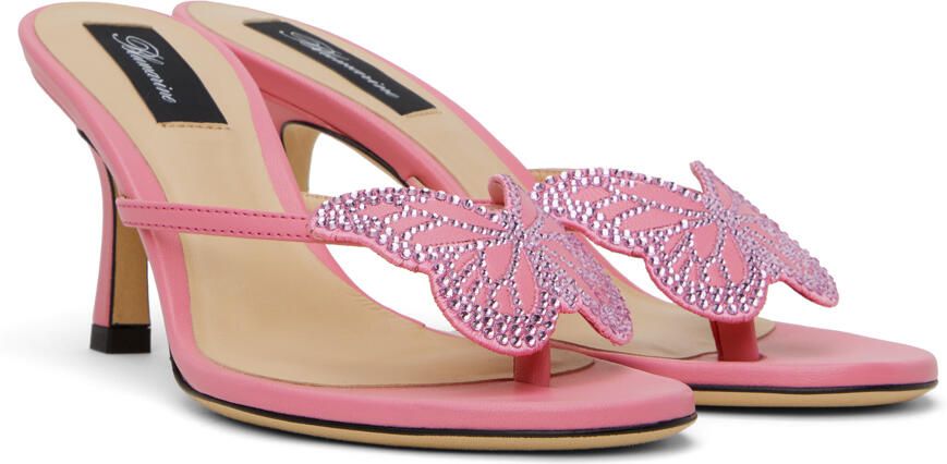 Blumarine Pink Butterfly Thong Sandals - Picture 2