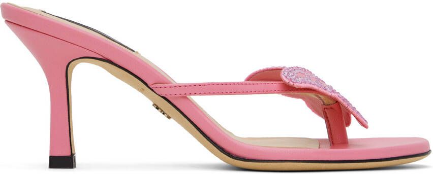 Blumarine Pink Butterfly Thong Sandals - Picture 5