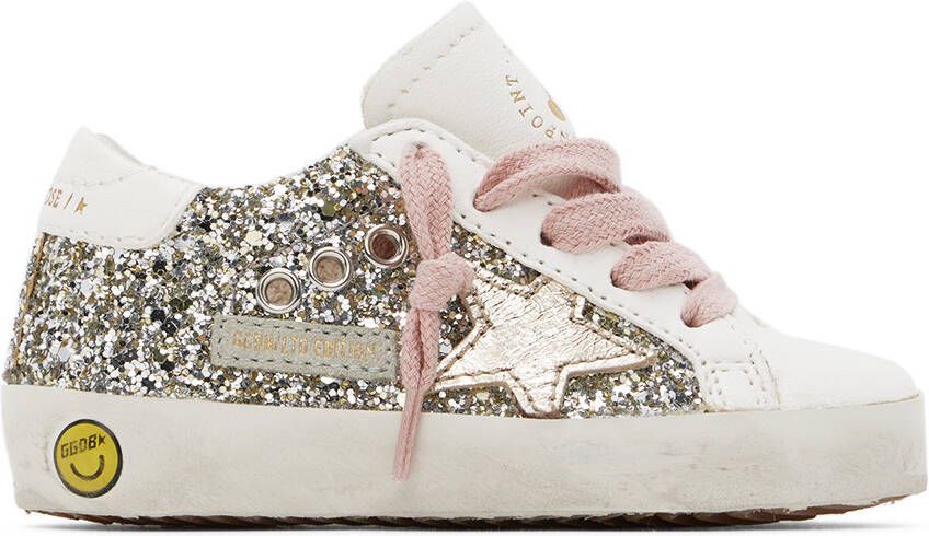 Bonpoint Baby Silver & White Golden Goose Edition Golstar Sneakers