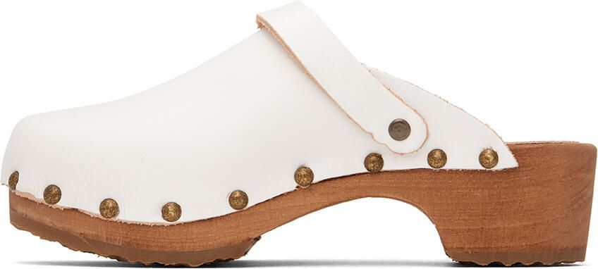 Bonpoint Kids White Studded Clogs - Picture 3