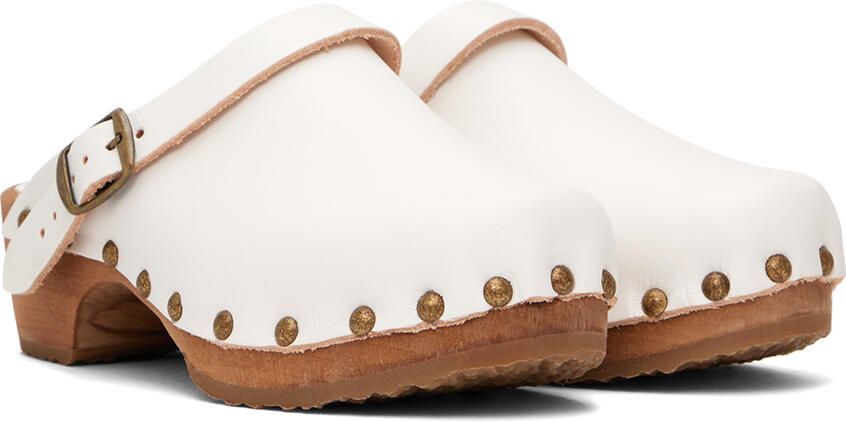 Bonpoint Kids White Studded Clogs - Picture 2