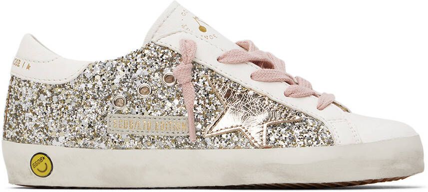 Bonpoint Kids Silver & White Golden Goose Edition Golstar Sneakers - Picture 4