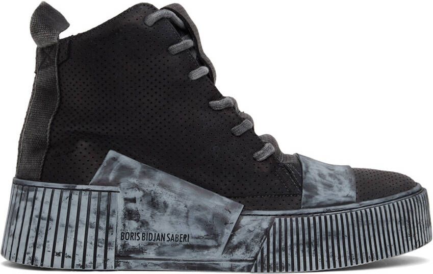 Boris Bidjan Saberi Black High Bamba 1.1 Sneakers - Picture 4