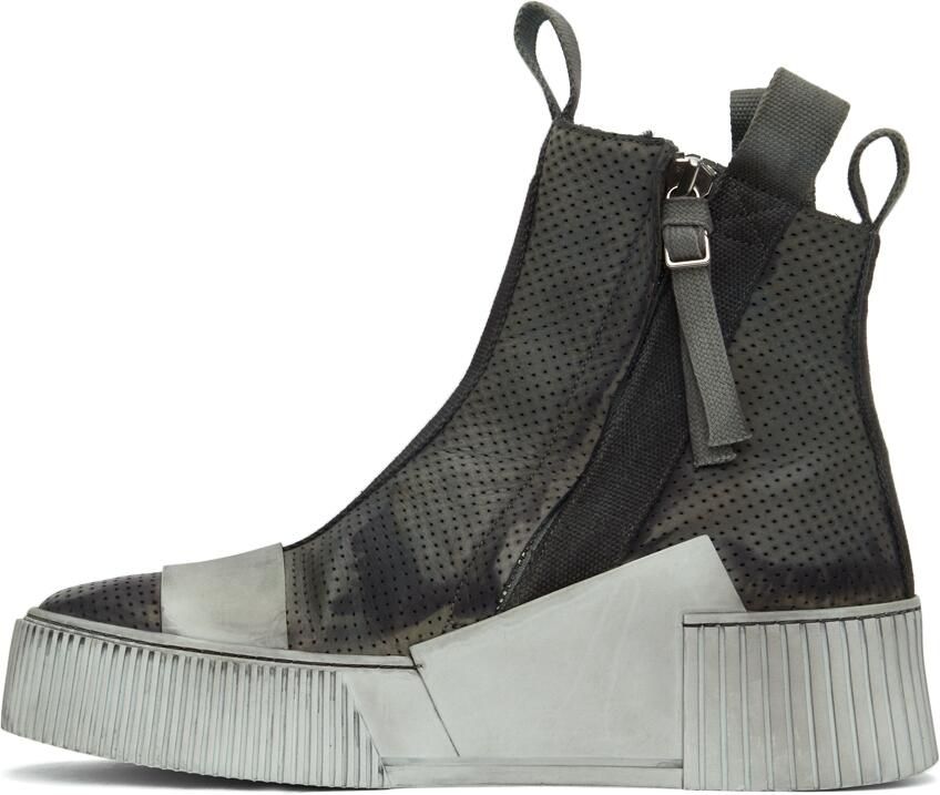Boris Bidjan Saberi Grey Bamba 3.1 High Top Sneakers - Picture 3