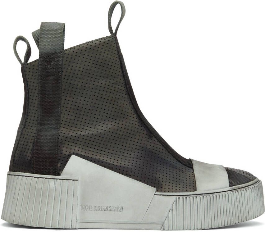 Boris Bidjan Saberi Grey Bamba 3.1 High Top Sneakers - Picture 5