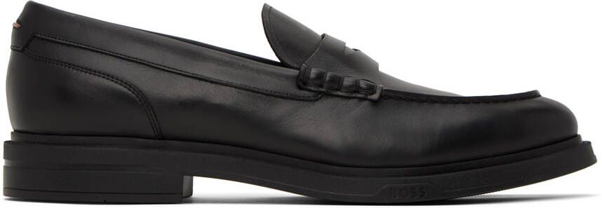 BOSS Black Almond Toe Loafers - Picture 5