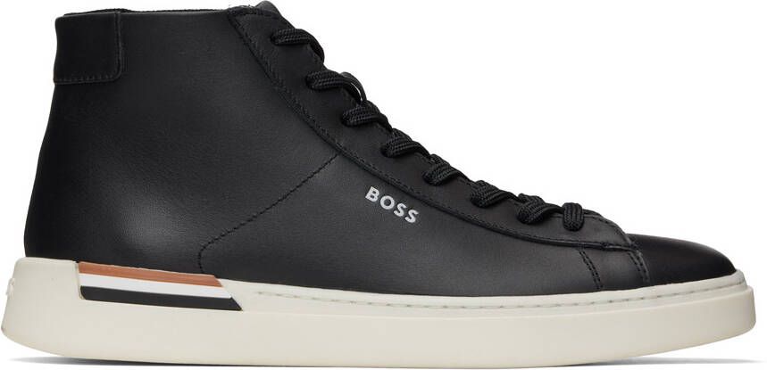 BOSS Black Logo High-Top Sneakers - Picture 5