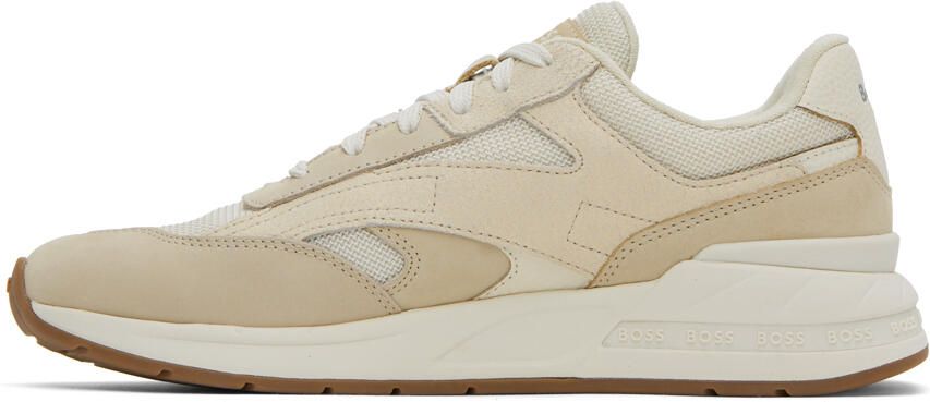BOSS Beige Paneled Sneakers - Picture 3