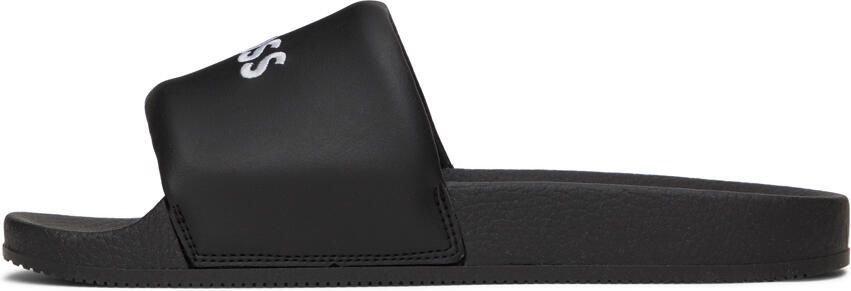 BOSS Black Embroidered Slides - Picture 4