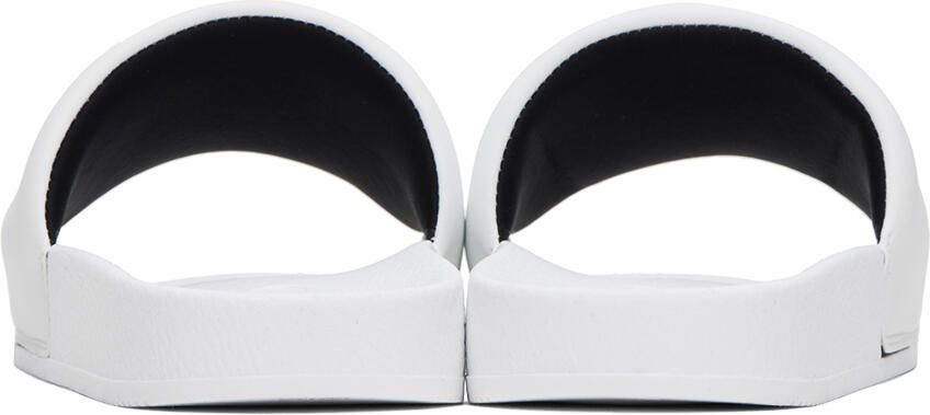 BOSS White Embroidered Slides