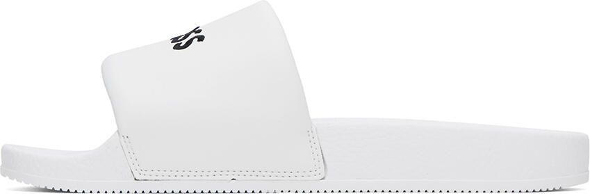 BOSS White Embroidered Slides - Picture 3