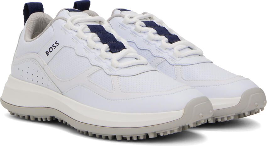 BOSS White Perforated Sneakers - Picture 2