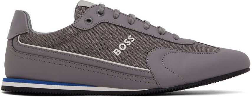 BOSS Gray Paneled Sneakers - Picture 5