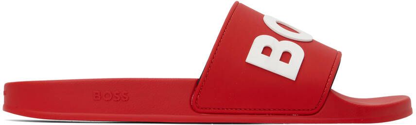 BOSS Red Raised Contrast Logo Slides - Picture 5