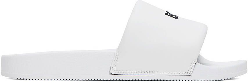 BOSS White Embroidered Slides - Picture 5