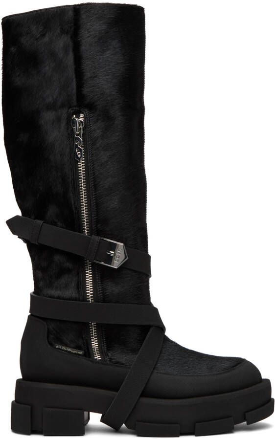 Both Black Gao Belted Platform Boots