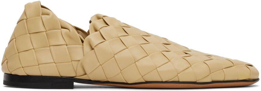 Bottega Veneta Beige Intrecaccio Lagoon Slippers - Picture 5