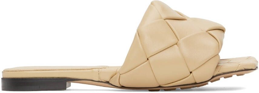 Bottega Veneta Beige Intrecciato Lido Sandals