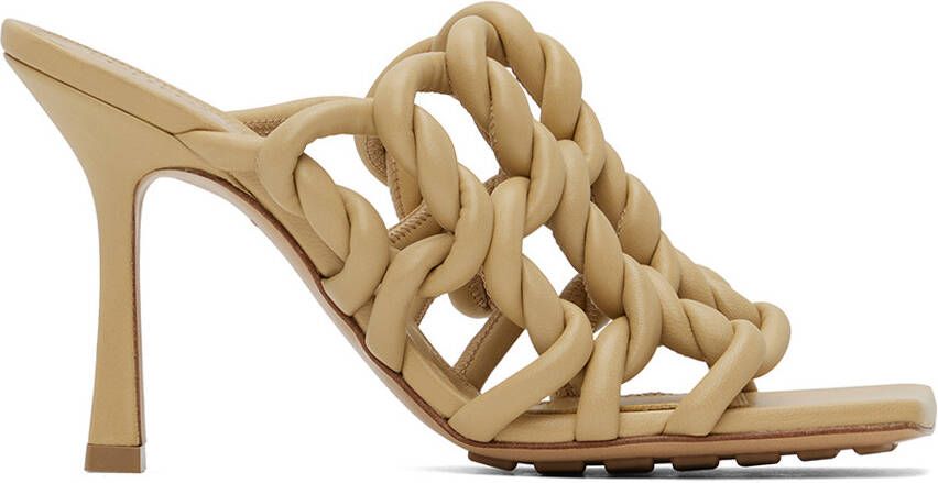 Bottega Veneta Beige Stretch Mules - Picture 5