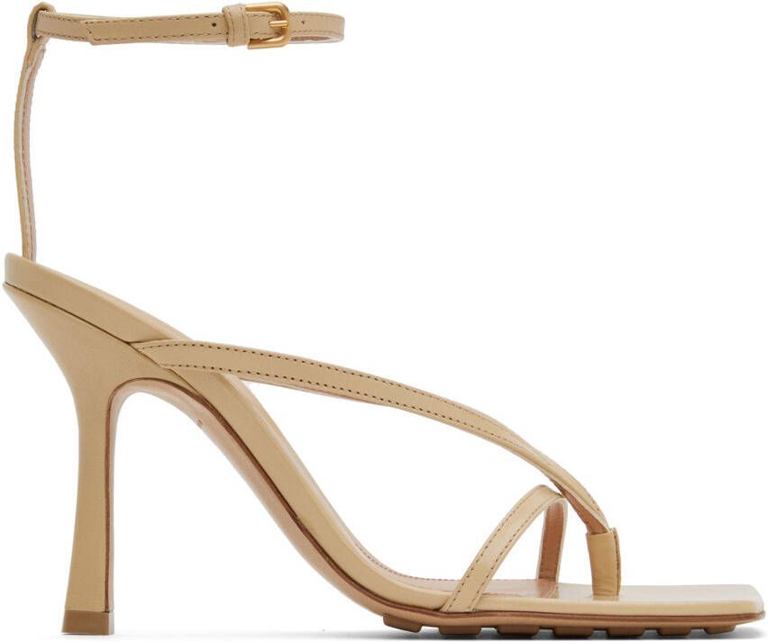 Bottega Veneta Beige Stretch Sandals - Picture 6