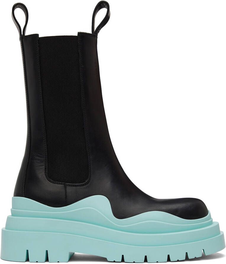 Bottega Veneta Black & Blue Tire Chelsea Boots - Picture 3