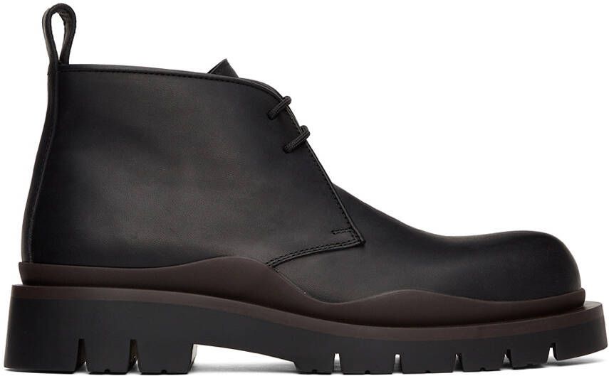 Bottega Veneta Black & Brown Tire Desert Boots - Picture 4