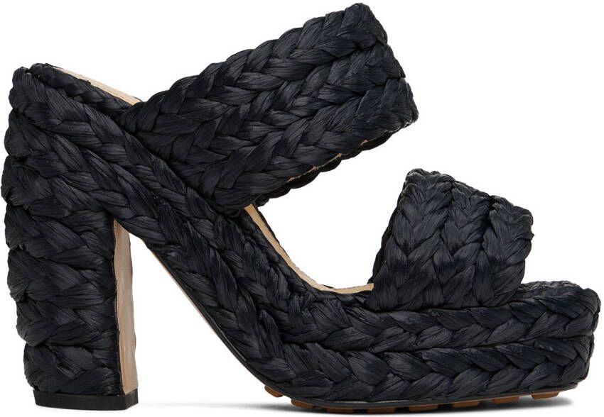 Bottega Veneta Black Canalazzo Sandals