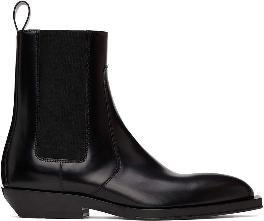 Bottega Veneta Black Chisel Chelsea Boots - Picture 5