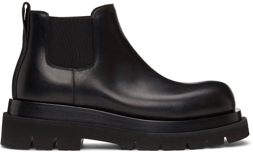 Bottega Veneta Black Low Lug Chelsea Boots - Picture 5