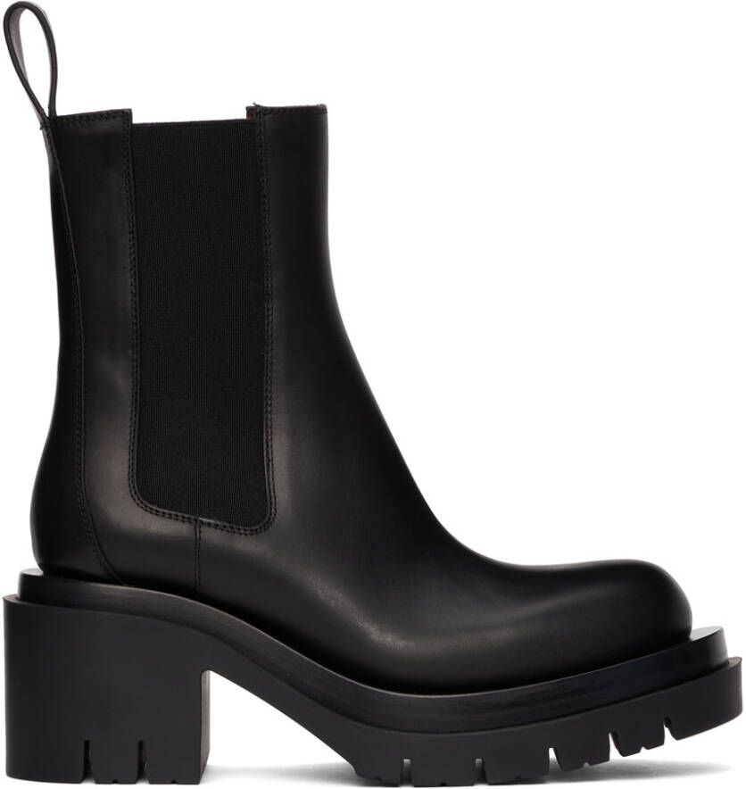 Bottega Veneta Black Lug Heeled Boots