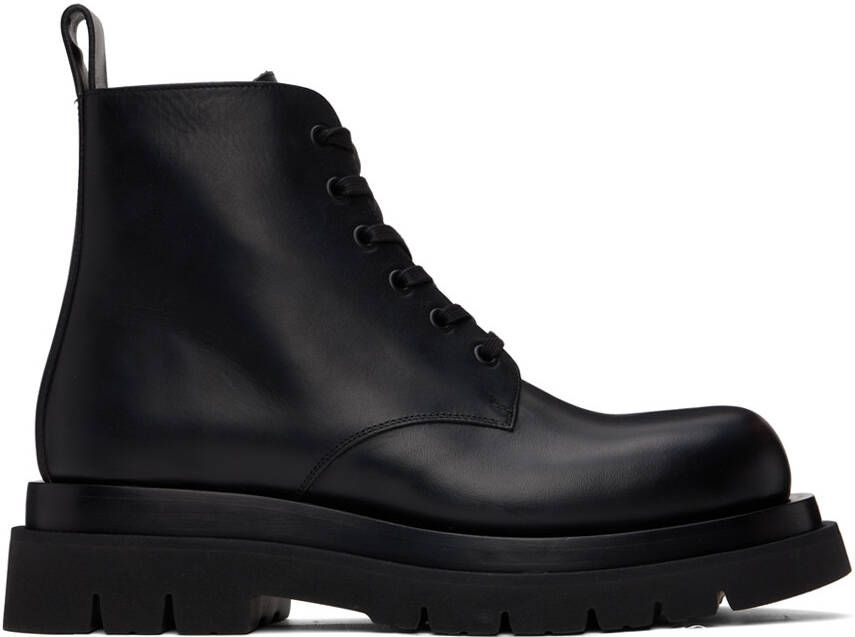 Bottega Veneta Black Lug Lace-Up Boots - Picture 5