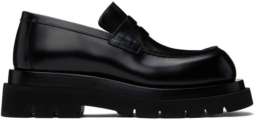 Bottega Veneta Black Lug Loafers - Picture 5