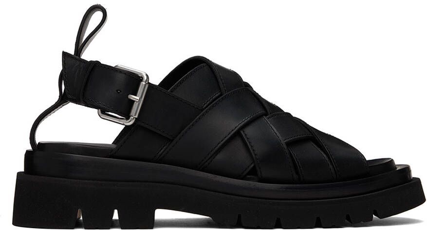 Bottega Veneta Black Lug Sandals - Picture 5