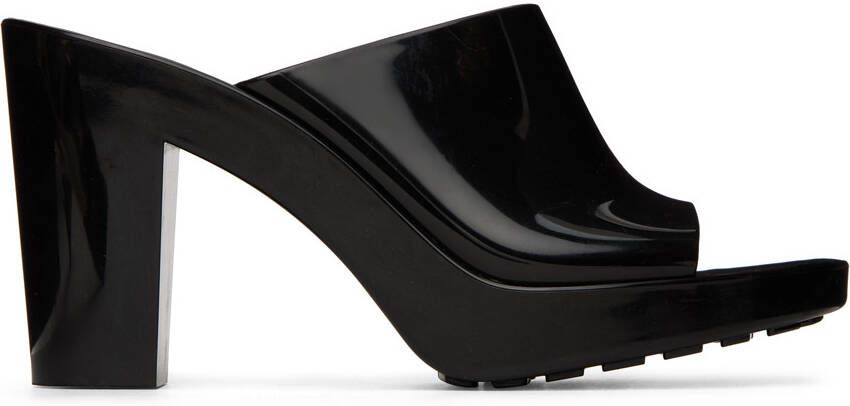 Bottega Veneta Black Rubber Heeled Sandals - Picture 5