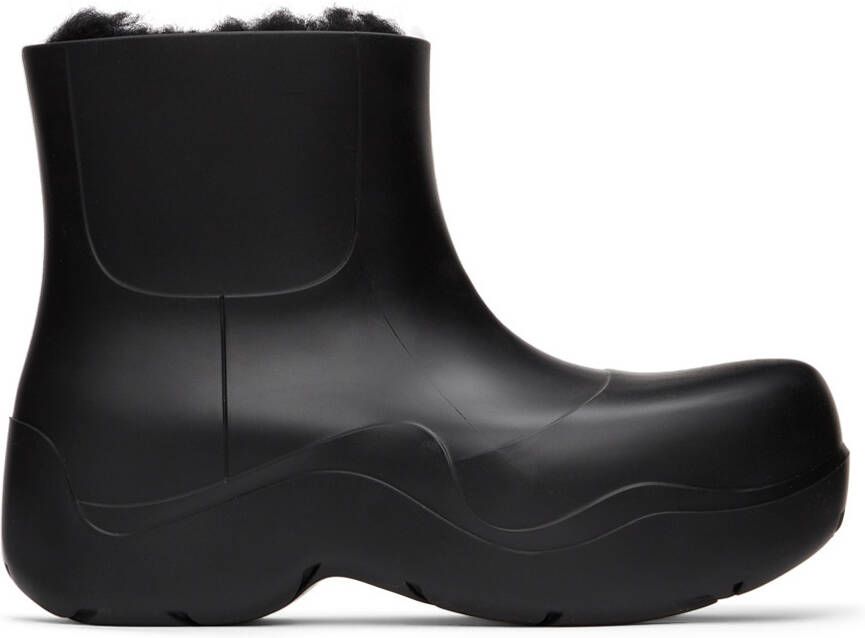 Bottega Veneta Black Shearling Puddle Boots - Picture 3