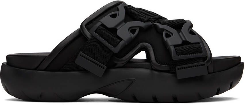 Bottega Veneta Black Snap Slide Sandals - Picture 5