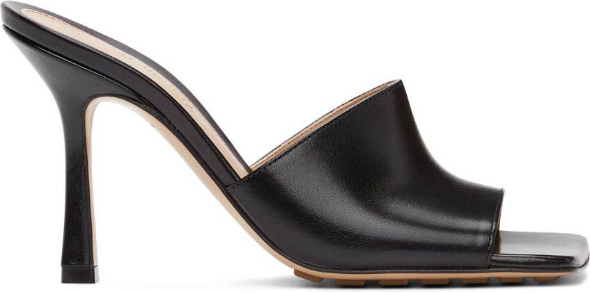 Bottega Veneta Black Stretch Heeled Mules - Picture 5