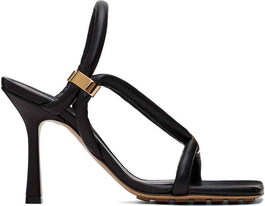 Bottega Veneta Black Stretch Strap Sandals