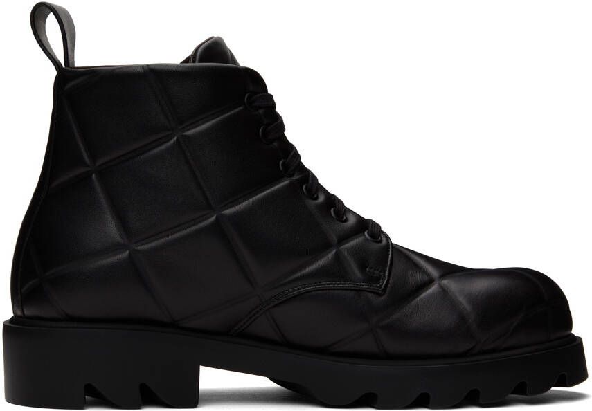 Bottega Veneta Black Strut Grid Boots - Picture 5