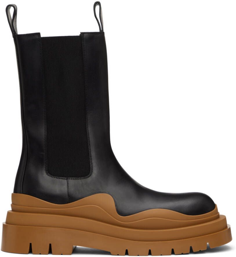 Bottega Veneta Black Tire Chelsea Boots - Picture 2