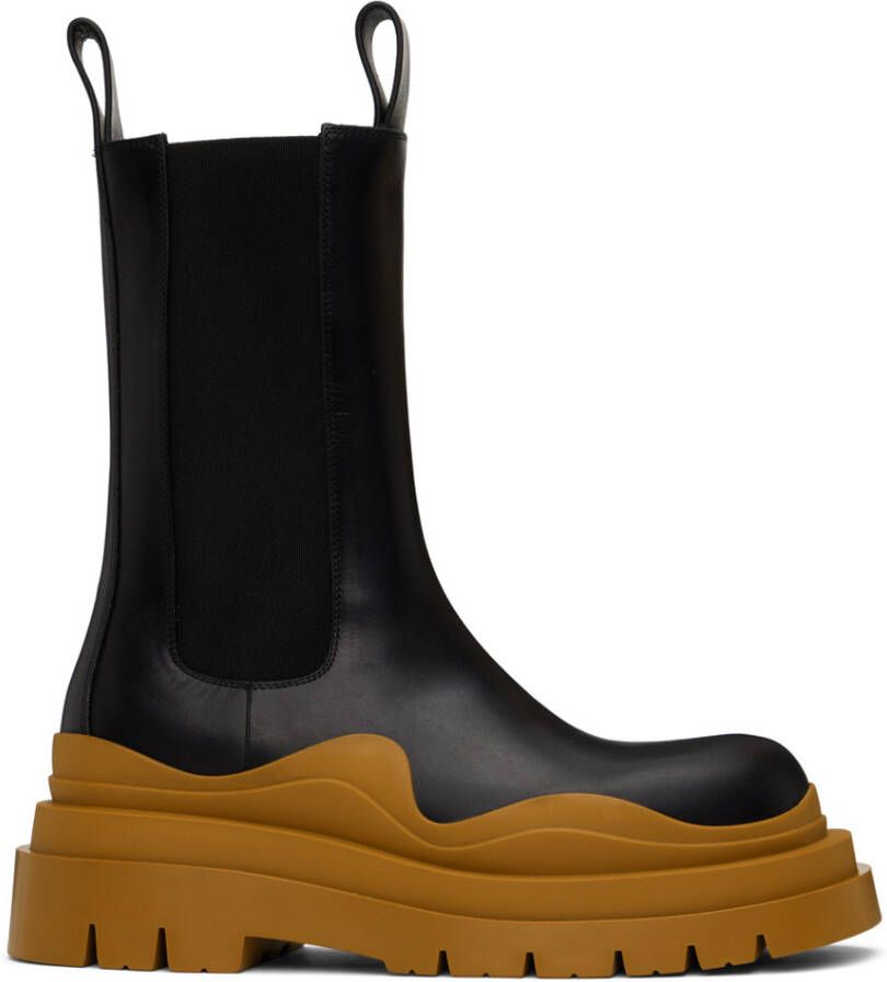 Bottega Veneta Black Tire Chelsea Boots