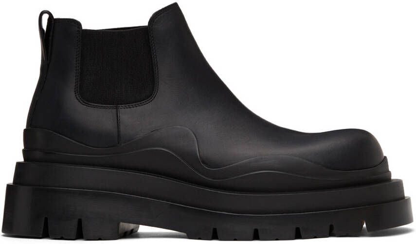 Bottega Veneta Black Tire Chelsea Boots