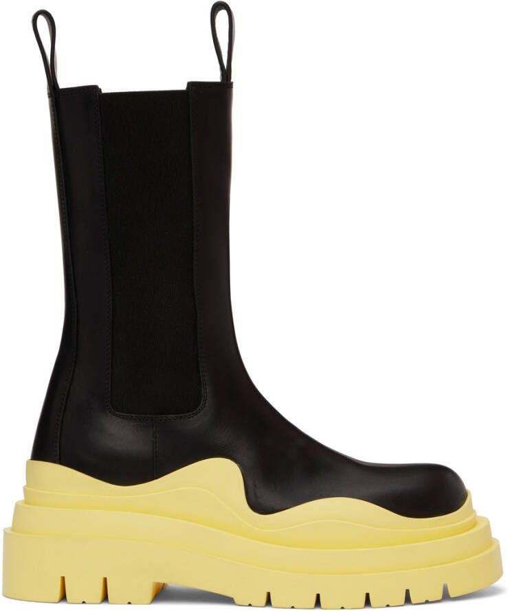 Bottega Veneta Black Tire Chelsea Boots - Picture 3