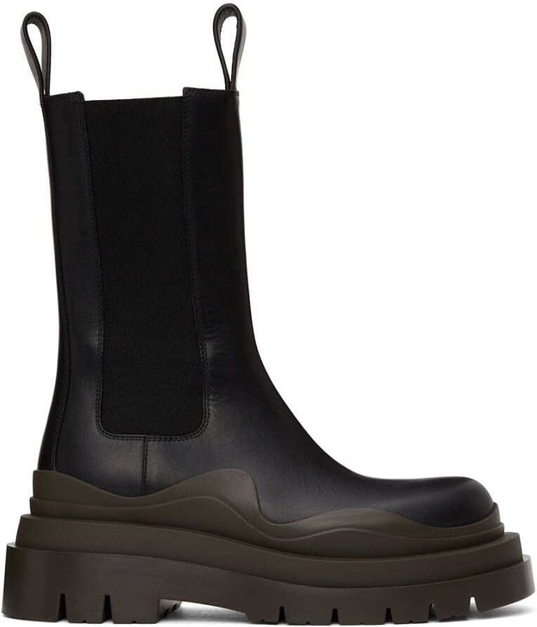 Bottega Veneta Black Tire Chelsea Boots - Picture 4