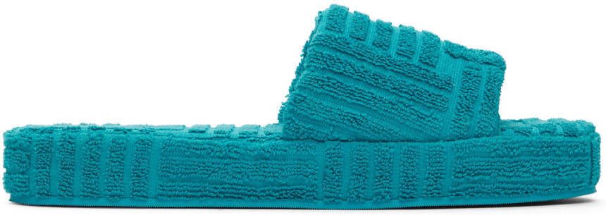 Bottega Veneta Blue Resort Sponge Slider Sandals - Picture 5